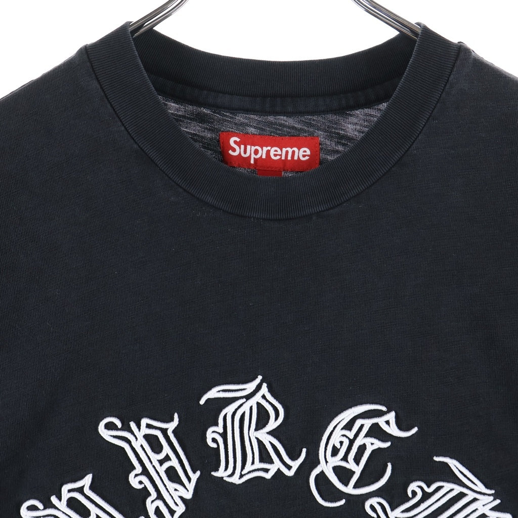 SUPREME(シュプリーム) 23FW Old English S/S To オールド イングリッシュ ロゴエンブロイダリー クルーネック 半袖Tシャツ カットソー ブラック