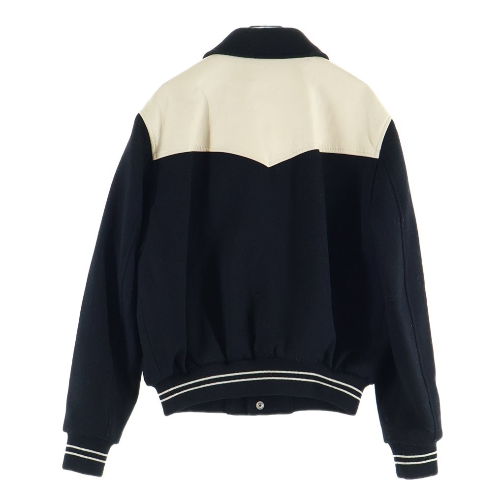 CELINE(セリーヌ) 19AW TEDDY JACKET レザー切り替え ウエスタン テディジャケット ブラック 2V534896C