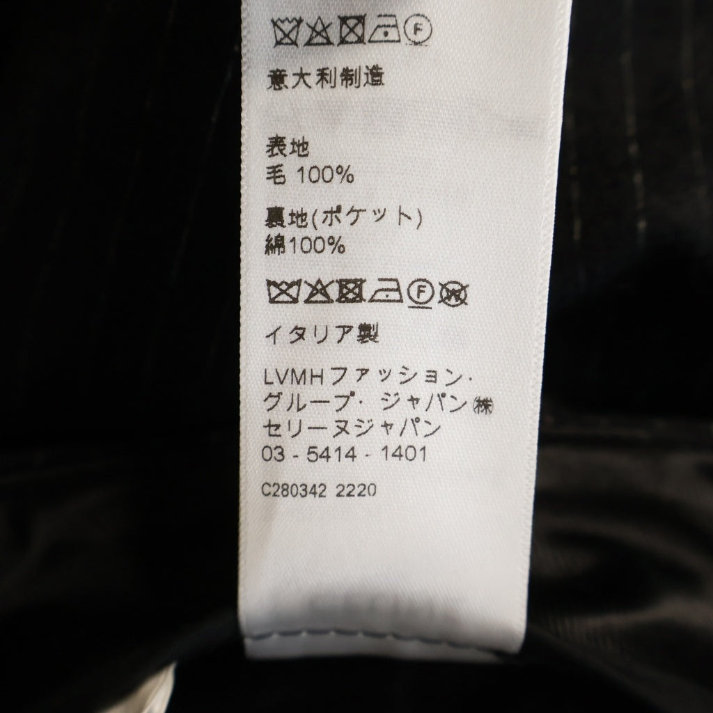 CELINE(セリーヌ) 22AW ウール ストライプ フレアスラックス ロングパンツ ブラック 2P401495R