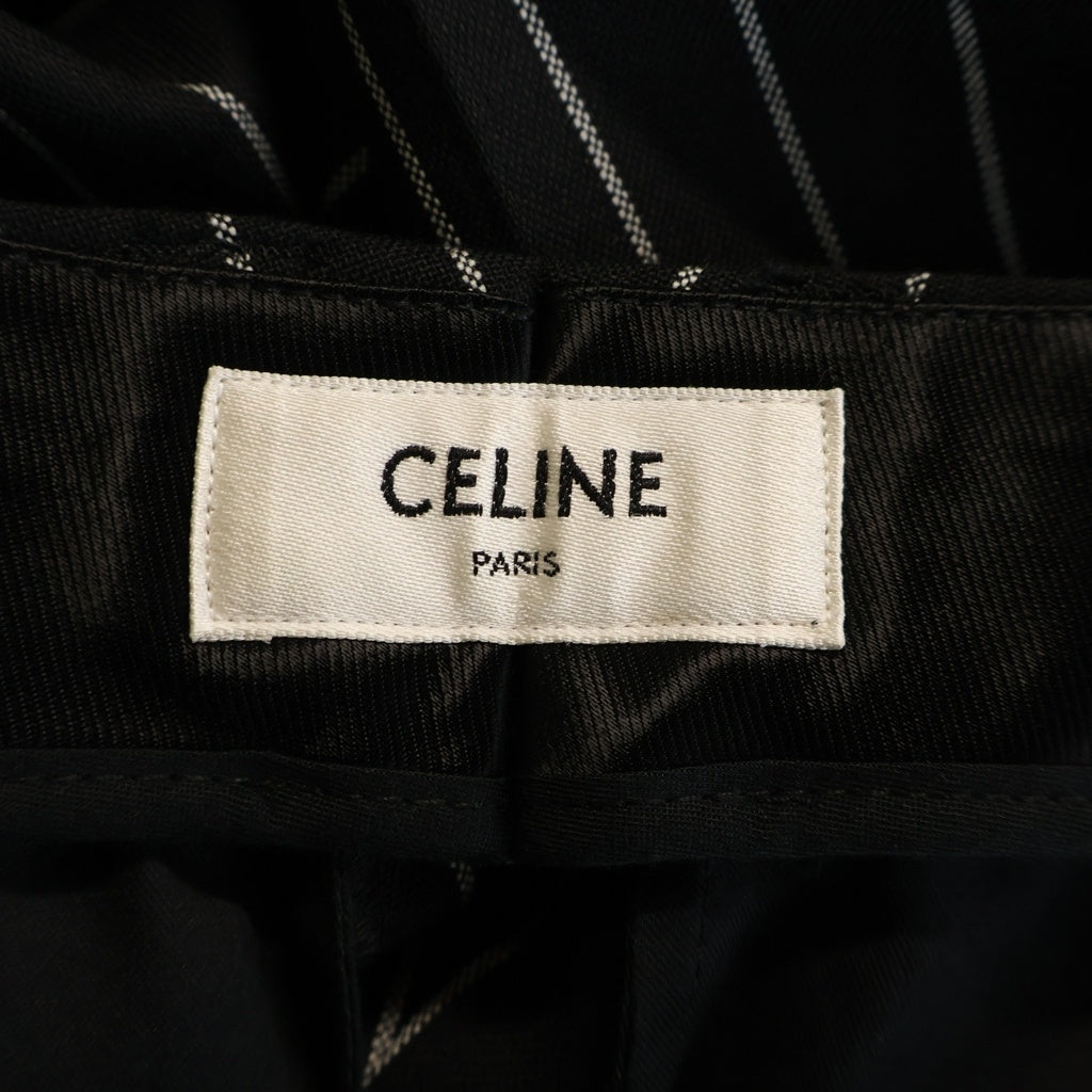 CELINE(セリーヌ) STRIPE SLACKS PANTS ストライプスラックスパンツ ブラック 2P085964C