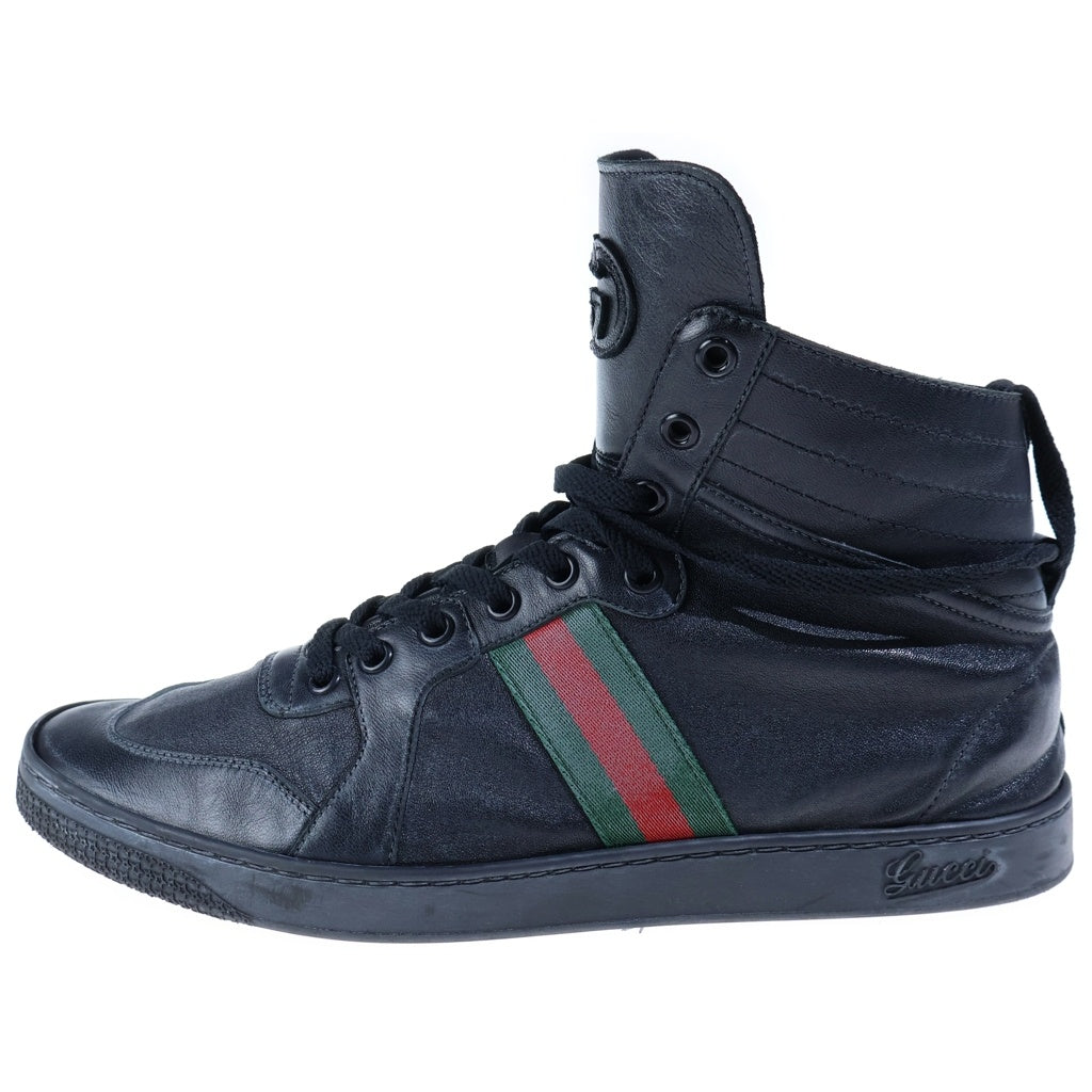 GUCCI(グッチ) インターロッキング ハイトップ レースアップ スニーカー ブラック 865439 AAGFF 1048