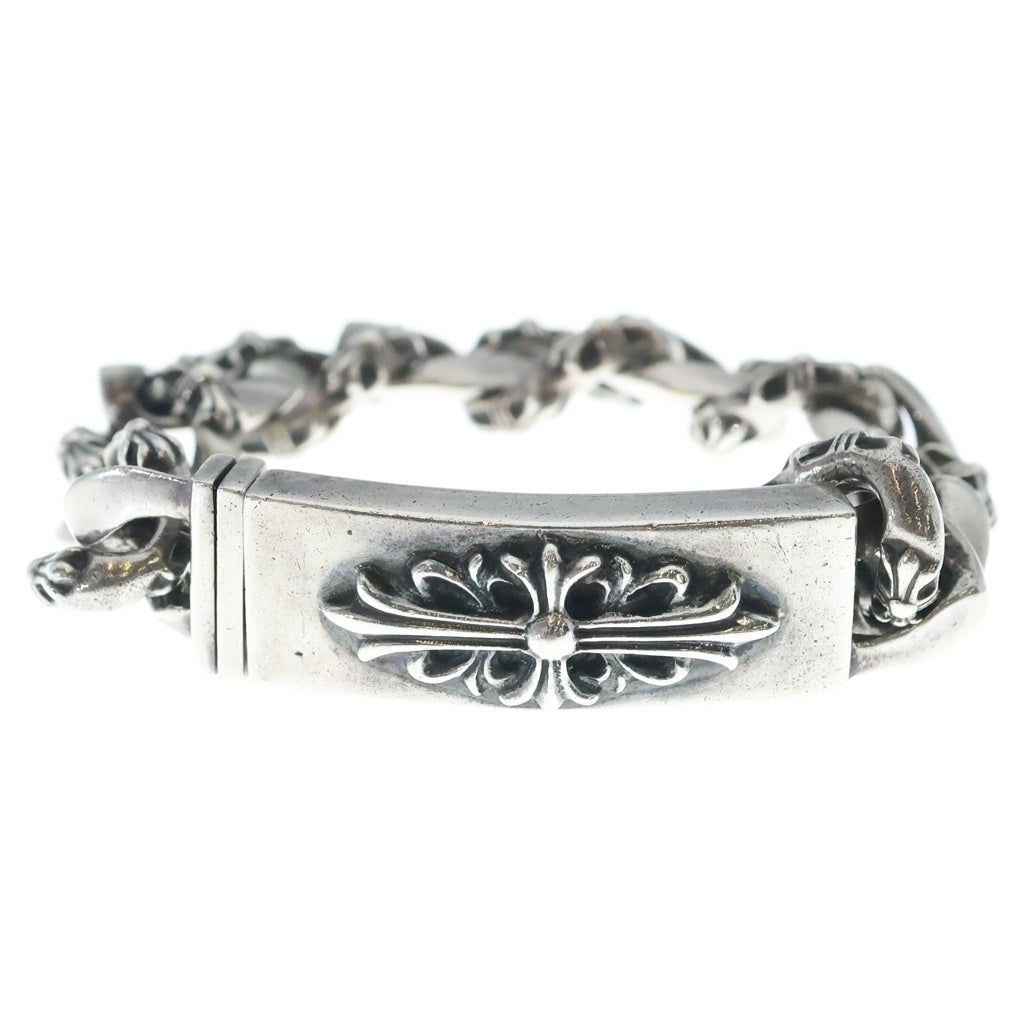 CHROME HEARTS(クロムハーツ) ID FLORAL CRS フローラルクロスIDファンシーリンク ブレスレット 13LINK シルバー BCA166