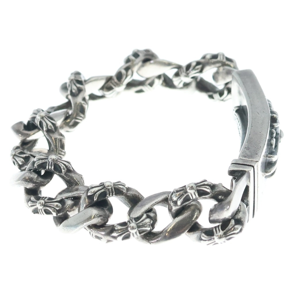 CHROME HEARTS(クロムハーツ) ID FLORAL CRS フローラルクロスIDファンシーリンク ブレスレット 13LINK シルバー BCA166
