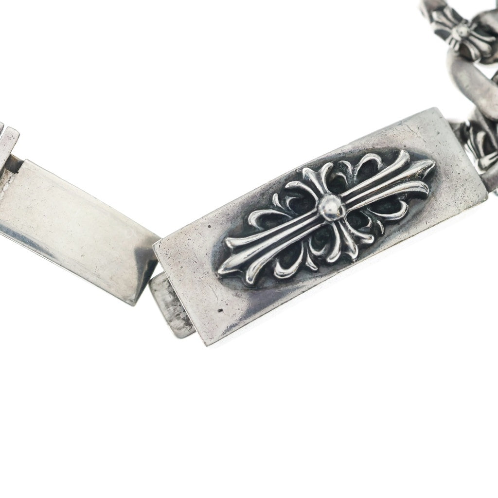 CHROME HEARTS(クロムハーツ) ID FLORAL CRS フローラルクロスIDファンシーリンク ブレスレット 13LINK シルバー BCA166