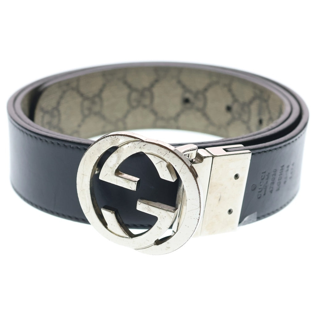 GUCCI(グッチ) Interlocking Belt インターロッキング G レザーベルト ベージュ 473030