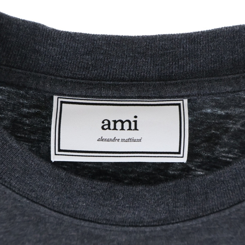 AMI Alexandre Mattiussi(アミアレクサンドルマテュッシ) T-Shirt ハートロゴ刺繍 半袖Tシャツ グレー H20HJ108.723