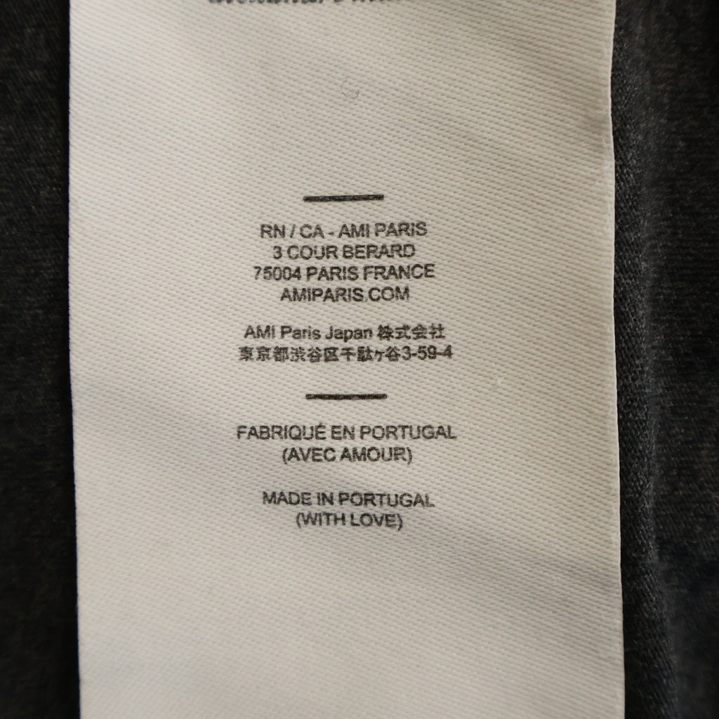 AMI Alexandre Mattiussi(アミアレクサンドルマテュッシ) T-Shirt ハートロゴ刺繍 半袖Tシャツ グレー H20HJ108.723
