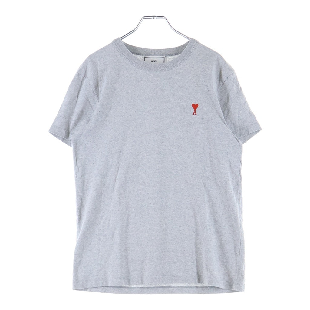 AMI Alexandre Mattiussi(アミアレクサンドルマテュッシ) T-Shirt ハートロゴ刺繍 半袖Tシャツ グレー H18J106.720