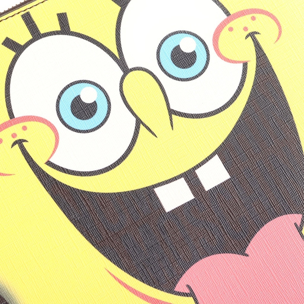 MOSCHINO(モスキーノ) Sponge Bob Clutch Bag スポンジボブ レザークラッチバッグ イエロー