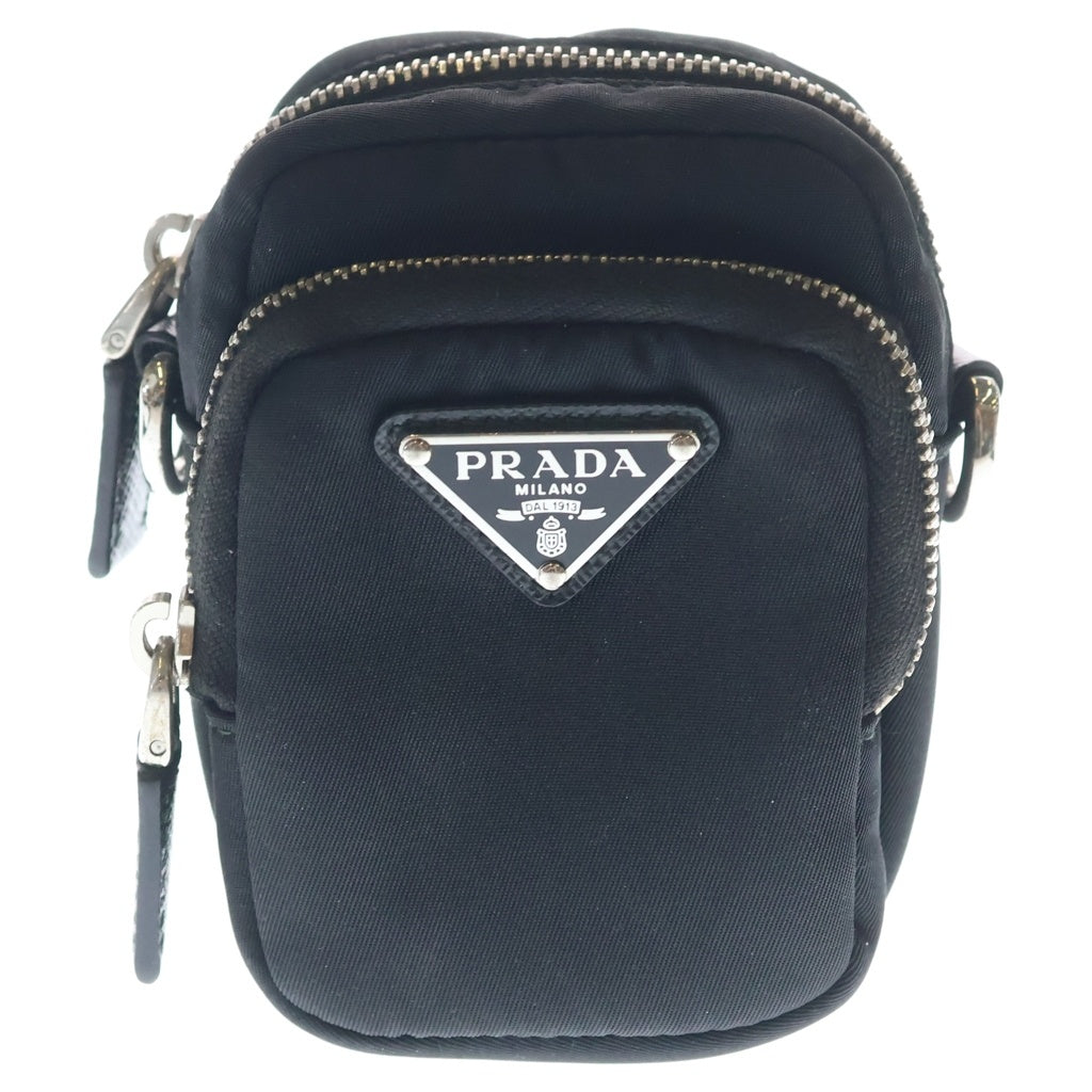 PRADA(プラダ) Re-Nylon Shoulder Bag Pouch リナイロン トライアングルロゴ ショルダーポーチ ショルダーバッグ ブラック 2ZT024