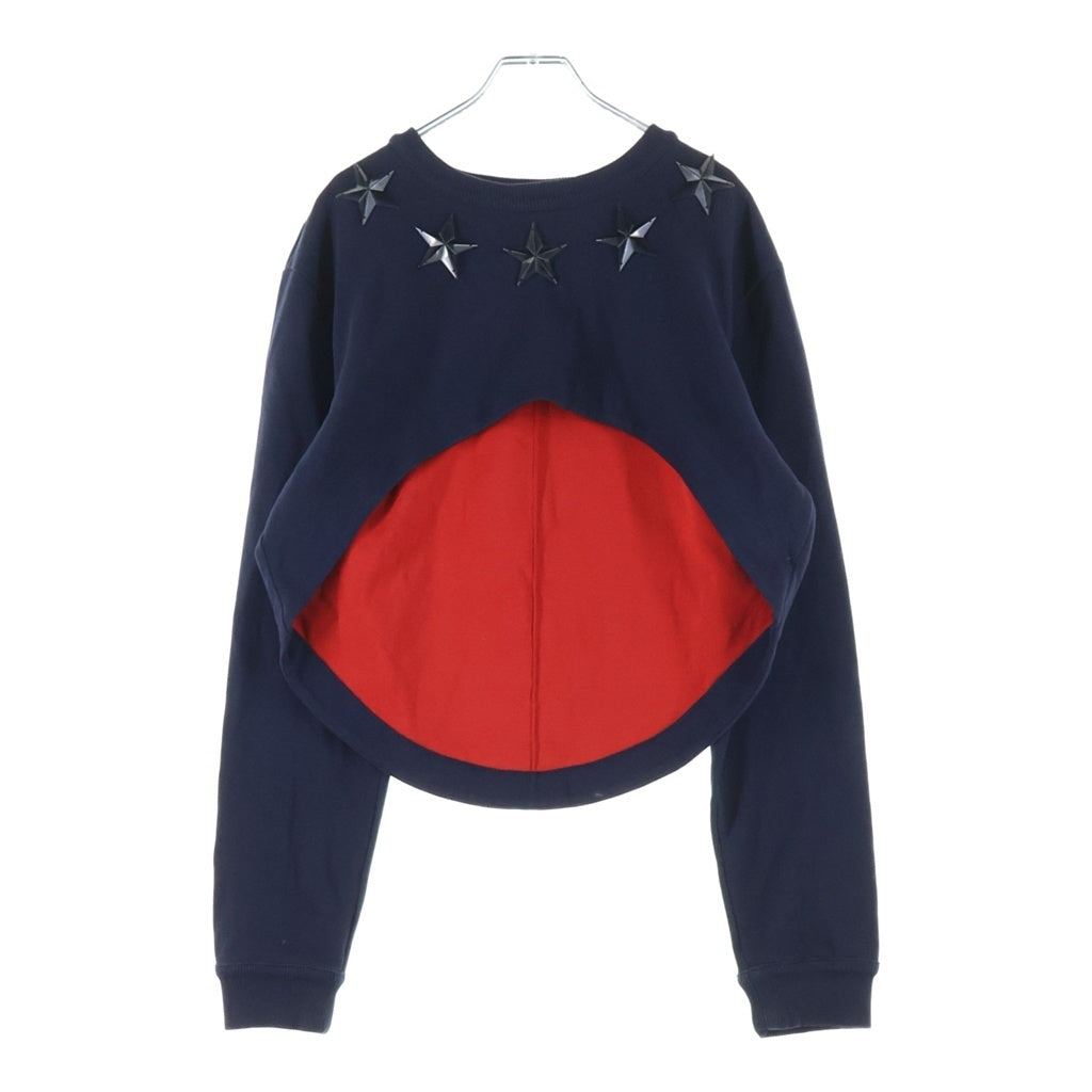 GIVENCHY(ジバンシィ) Cropped Star Sweatshirt クロップド スター クルーネックスウェットトレーナー ネイビー 13S 7232 655