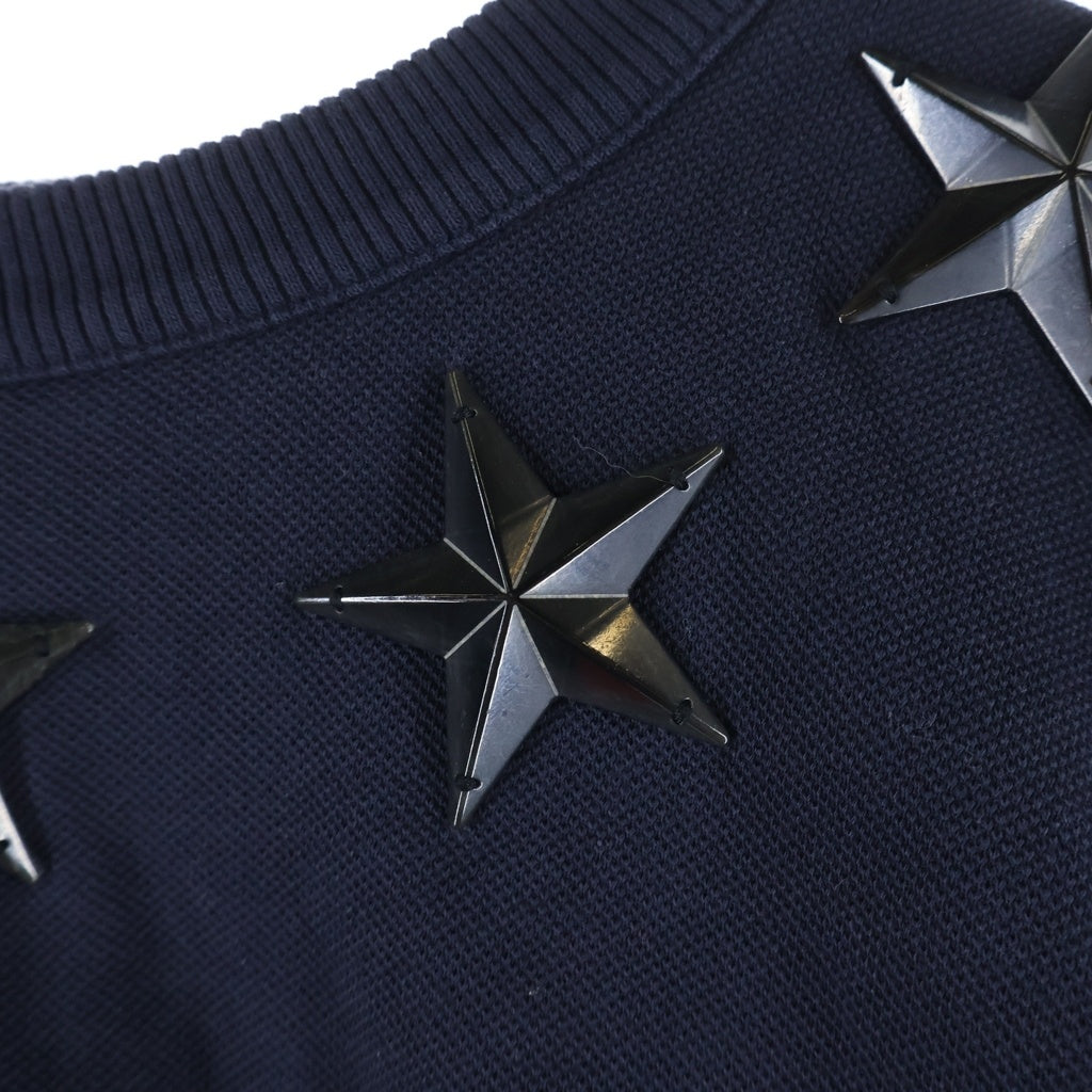 GIVENCHY(ジバンシィ) Cropped Star Sweatshirt クロップド スター クルーネックスウェットトレーナー ネイビー 13S 7232 655
