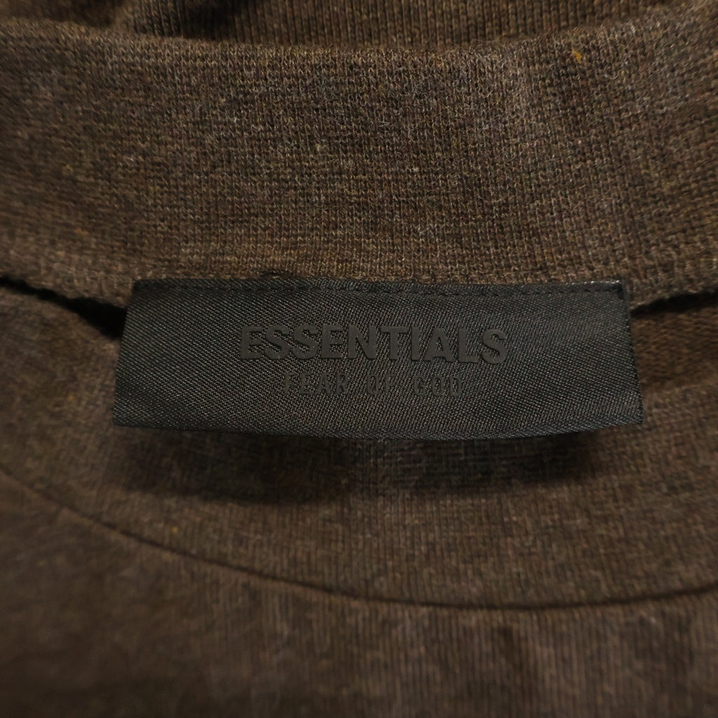 FEAR OF GOD ESSENTIALS(フィアオブゴッド エッセンシャルズ) HEAVY T-SHIRT ヘビーオンス ラバーロゴ 長袖Tシャツ ブラウン