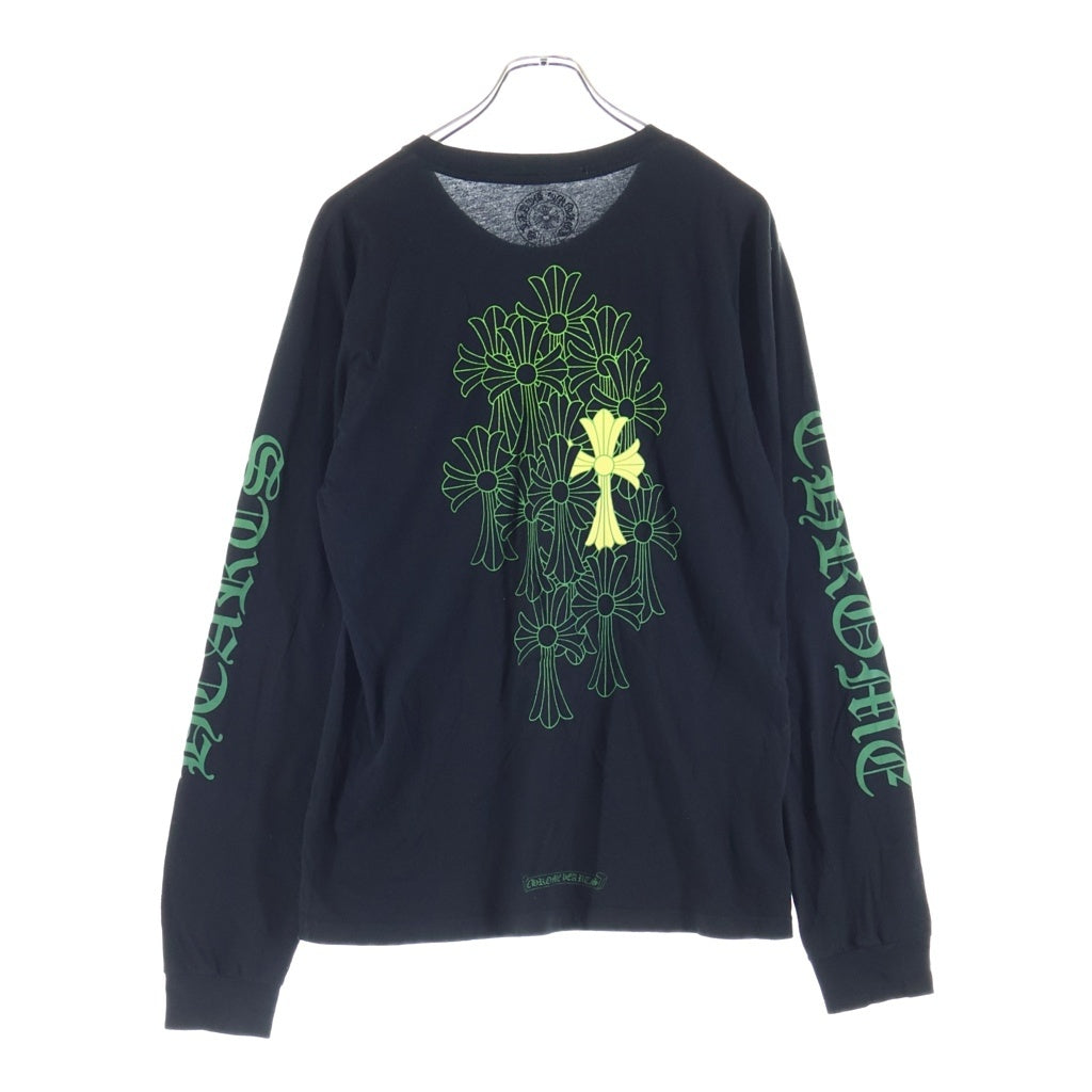 CHROME HEARTS(クロムハーツ) セメタリークロス 背面プリント ロングスリーブTシャツ 長袖Tシャツ カットソー ブラック/グリーン
