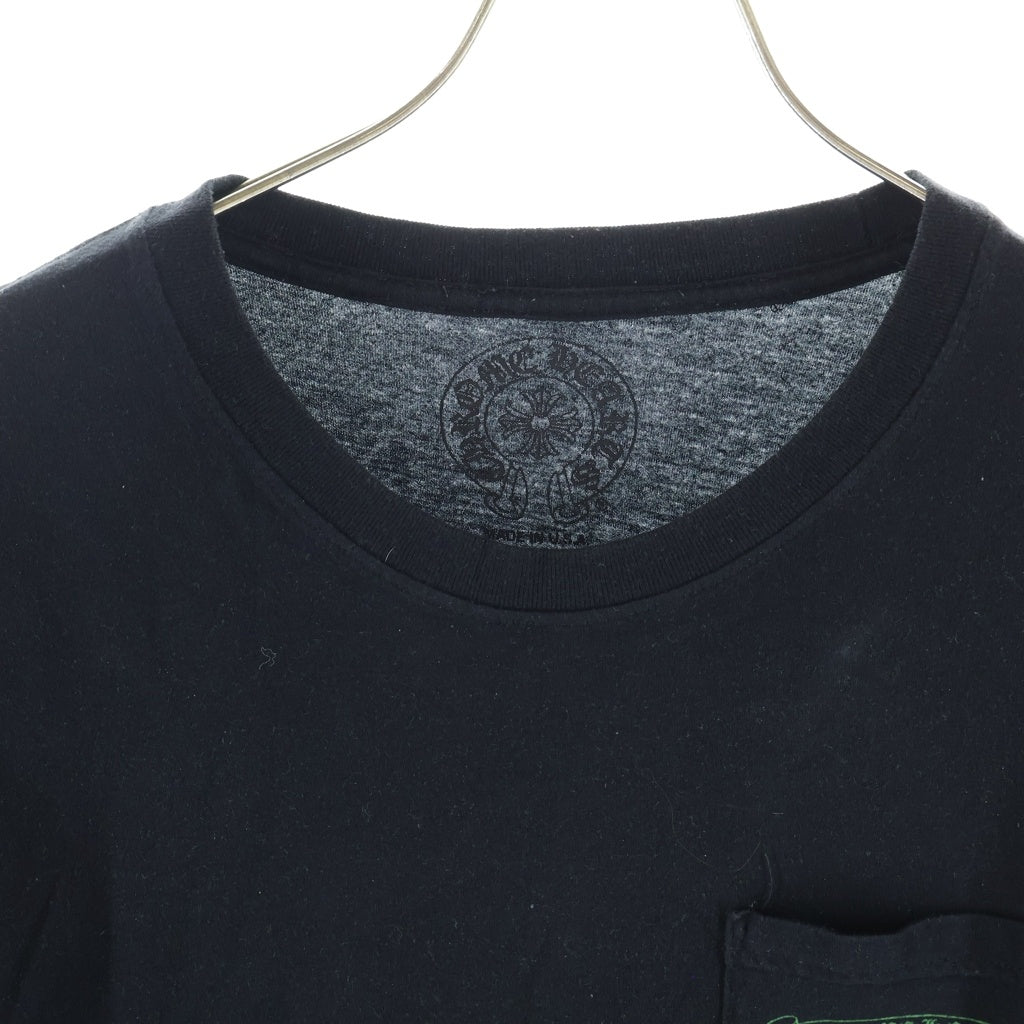 CHROME HEARTS(クロムハーツ) セメタリークロス 背面プリント ロングスリーブTシャツ 長袖Tシャツ カットソー ブラック/グリーン