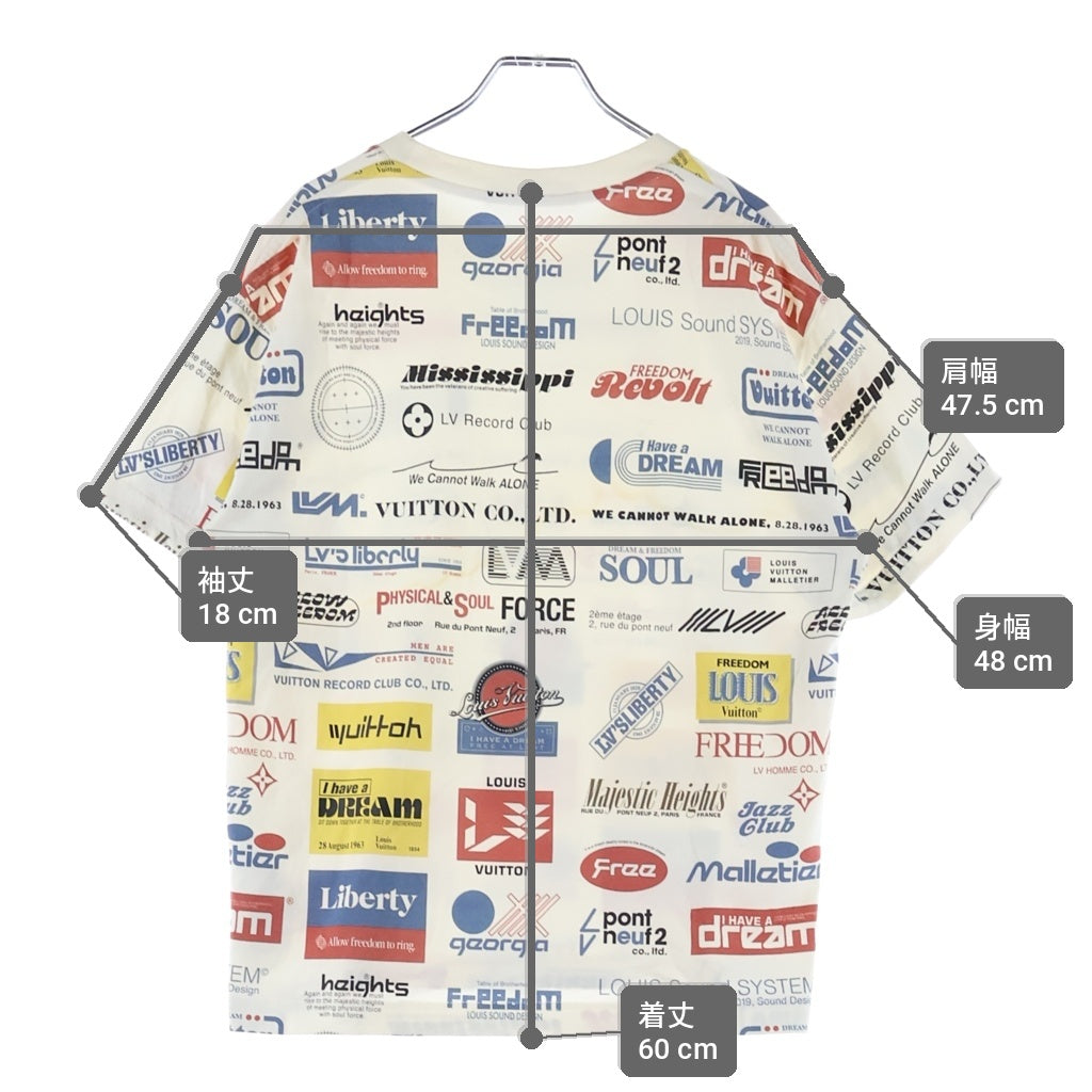 LOUIS VUITTON(ルイヴィトン) 19AW All Over Logo Tee オールオーバー ロゴプリント 半袖Tシャツ ホワイト RM192M NPG HHY20WW