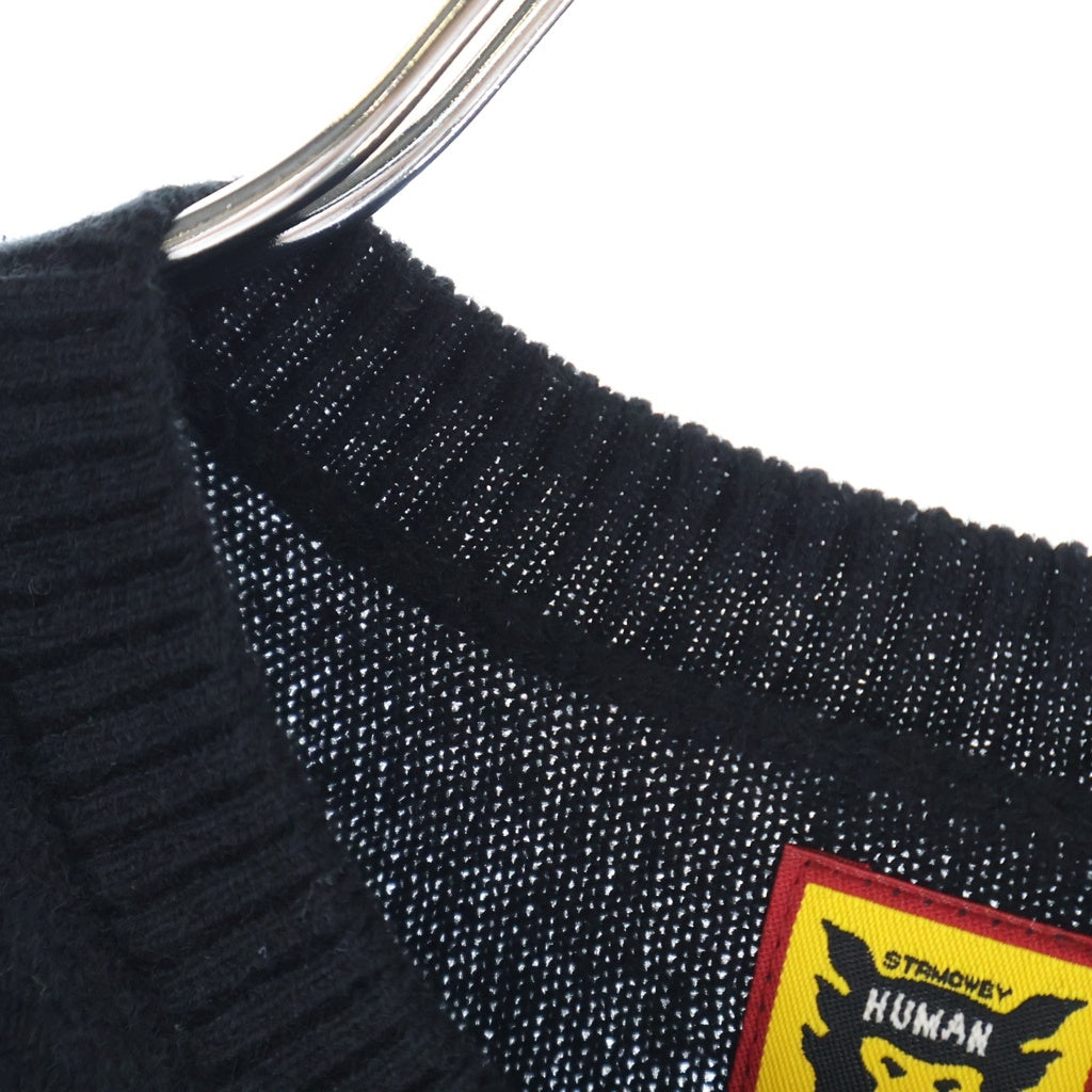 HUMAN MADE(ヒューマンメイド) x KAWS Made Knit Sweater Kids ×カウズ ロゴニット セーター キッズ ブラック XX26CS005