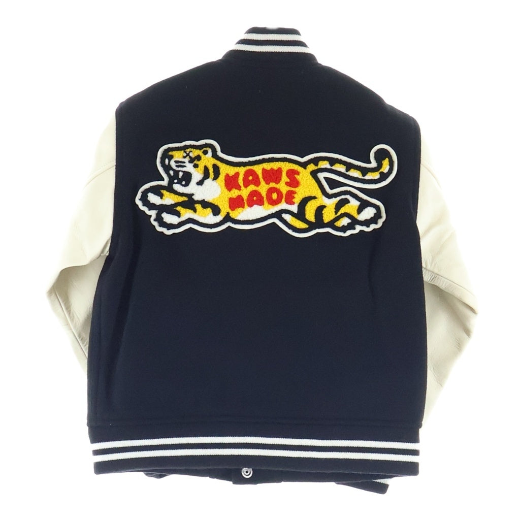 HUMAN MADE(ヒューマンメイド) 23AW ×KAWS VARSITY JACKET KIDS ×カウズ バーシティジャケット スタジャン ブラック XX26JK007
