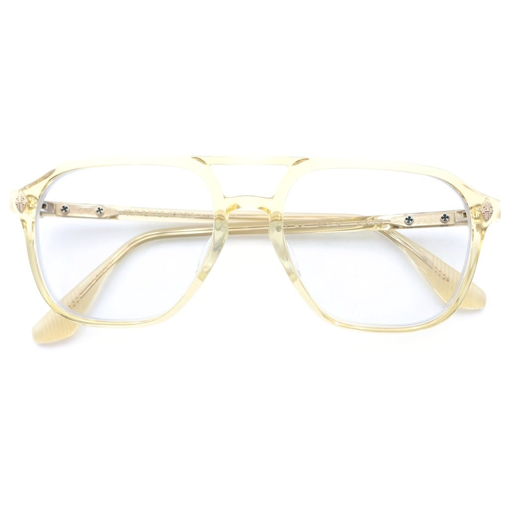 CHROME HEARTS(クロムハーツ) ZIPHER クリアフレーム ダブルブリッジサングラス 眼鏡 アイウェア ゴールド ※度入り