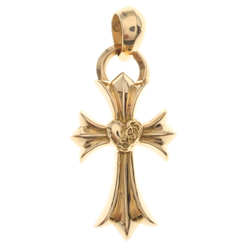 CHROME HEARTS(クロムハーツ) 22K CH CRS HRT W BALE スモールCHクロスハート ペンダントトップ ゴールド