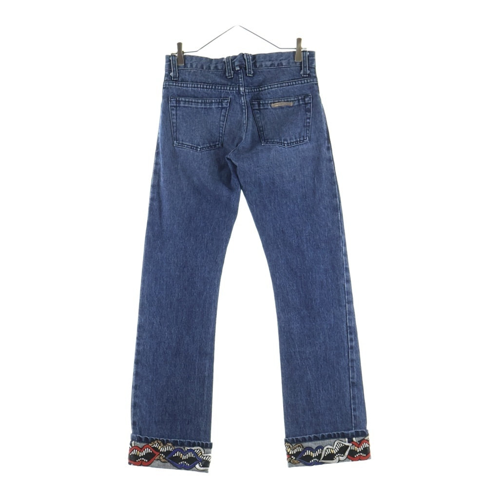 CHROME HEARTS(クロムハーツ) ×MATTY BOY 5PKT CHOMPER DENIM PANTS マッティボーイ チョンパー レザーパッチ クロスボール ボタンフライ デニムパンツ インディゴ