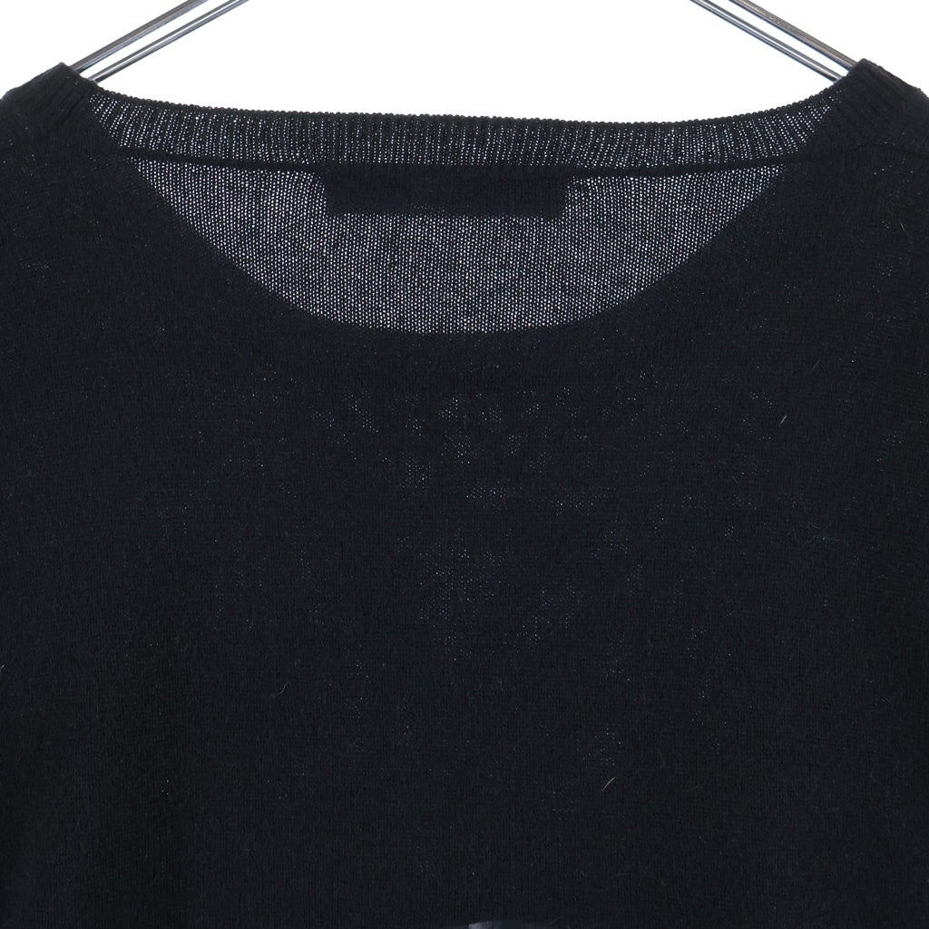 CHROME HEARTS(クロムハーツ) OLD CASHMERE KNIT SWEATER オールド バックホースシュープリント クルーネック カシミヤニットセーター ブラック