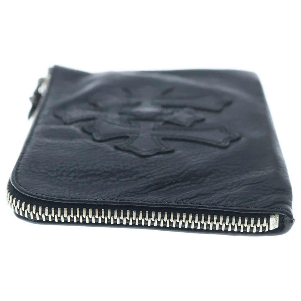 CHROME HEARTS(クロムハーツ) 2SIDE ZIP CEM セメタリークロスパッチ 2サイドジップ レザーウォレット 財布 ブラック