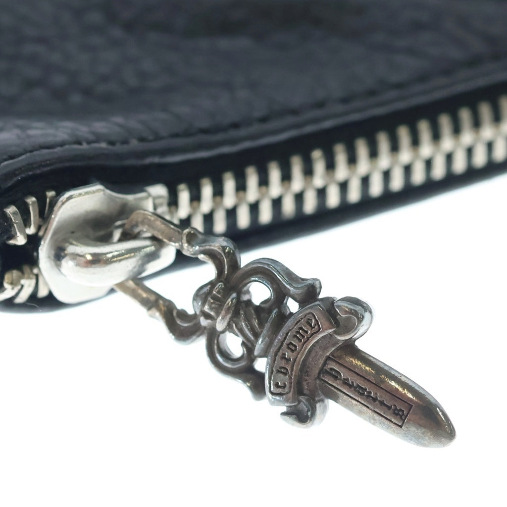 CHROME HEARTS(クロムハーツ) 2SIDE ZIP CEM セメタリークロスパッチ 2サイドジップ レザーウォレット 財布 ブラック