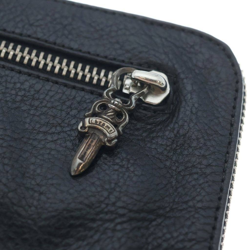 CHROME HEARTS(クロムハーツ) 2SIDE ZIP CEM セメタリークロスパッチ 2サイドジップ レザーウォレット 財布 ブラック