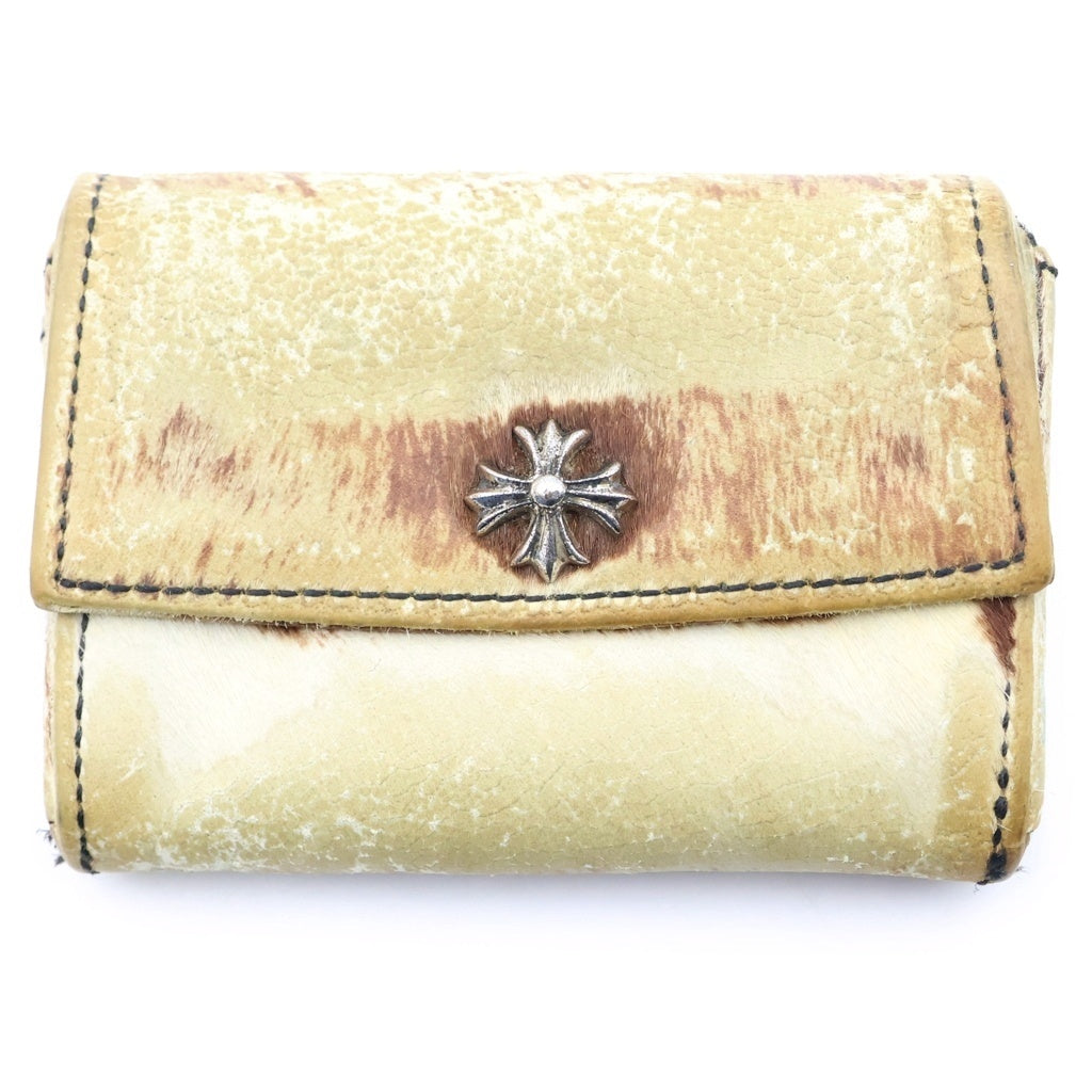 CHROME HEARTS(クロムハーツ) TINY WALLET ハラコレザー CHプラス タイニーウォレット 財布 ベージュ