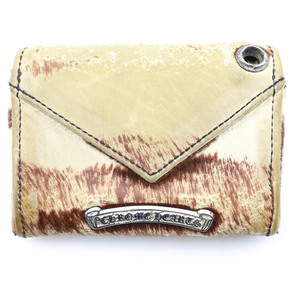 CHROME HEARTS(クロムハーツ) TINY WALLET ハラコレザー CHプラス タイニーウォレット 財布 ベージュ