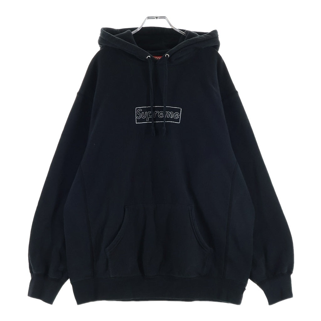 SUPREME(シュプリーム) 21SS ×KAWS Chalk Logo Hoodd Sweatshirt ×カウズ チョークロゴ スエットパーカー フーディー ブラック