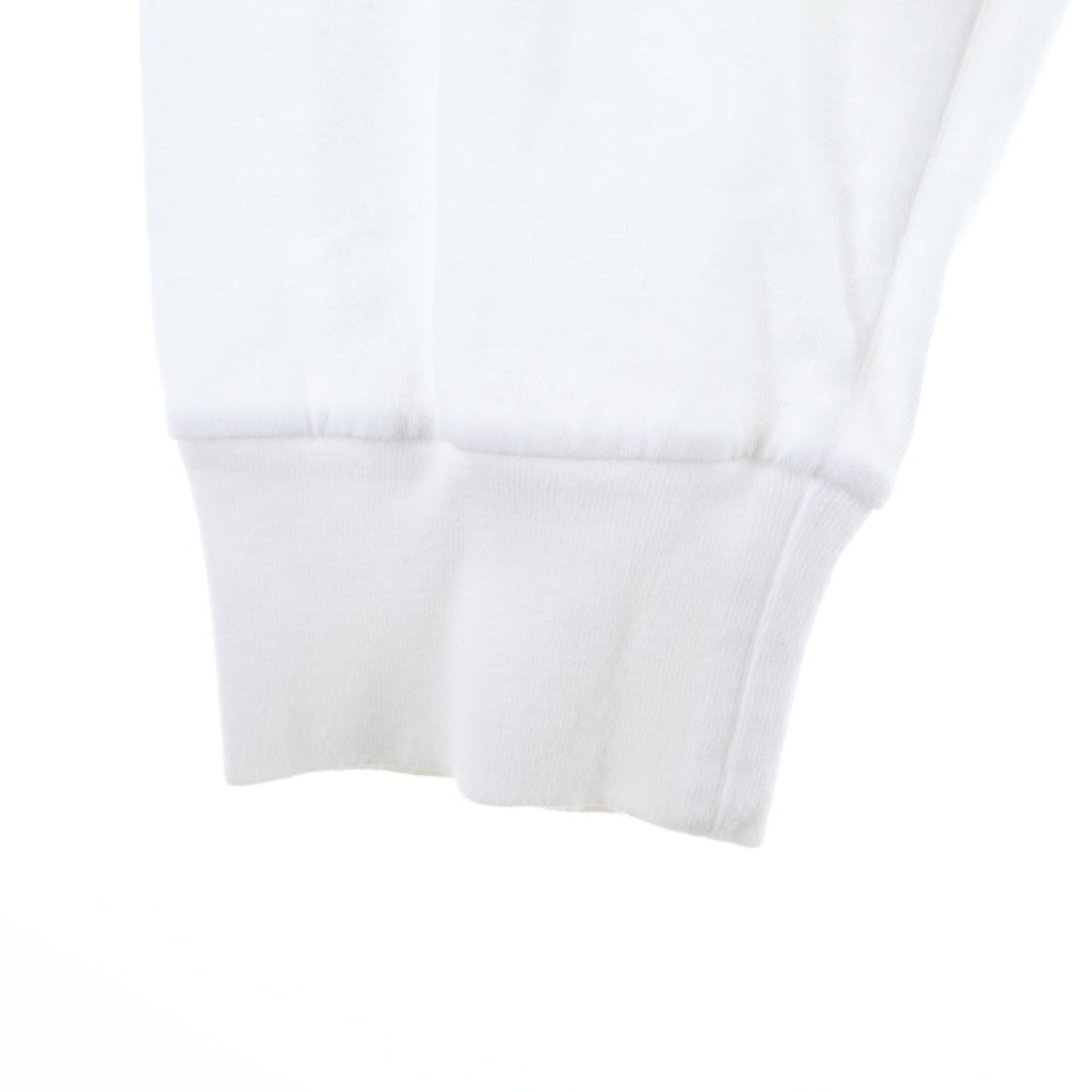 CHROME HEARTS(クロムハーツ) CH LS NECK LOGO ネックロゴプリント 袖ロゴ 長袖Tシャツ ロングスリーブカットソー ホワイト