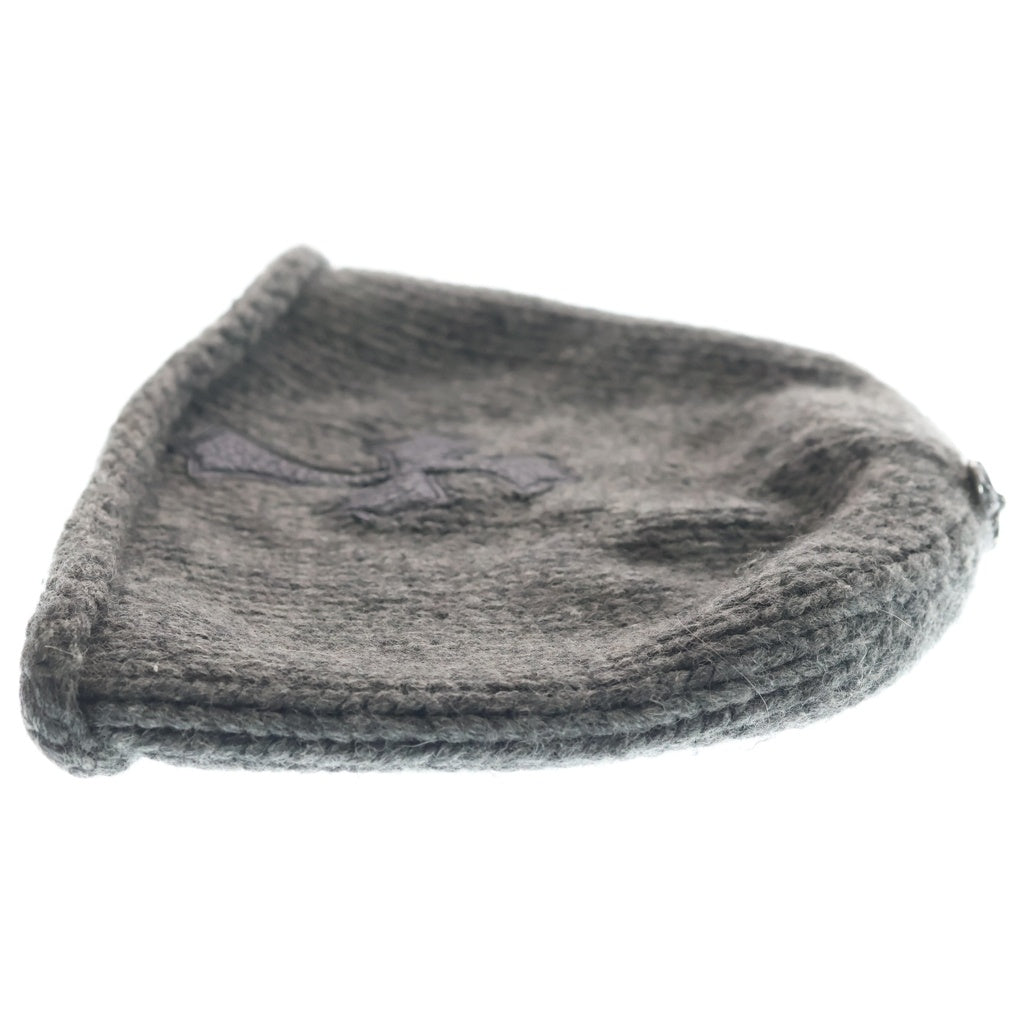 CHROME HEARTS(クロムハーツ) BEANIE CASH CROSS PATCH クロスパッチ付き カシミア ニットビーニー 帽子 グレー
