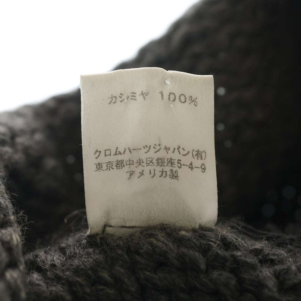 CHROME HEARTS(クロムハーツ) BEANIE CASH CROSS PATCH クロスパッチ付き カシミア ニットビーニー 帽子 グレー
