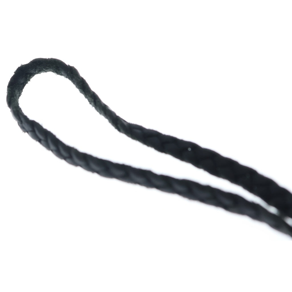 CHROME HEARTS(クロムハーツ) LEATHER BRAID スクロールレザーブレード シルバーネックレス ブラック/シルバー