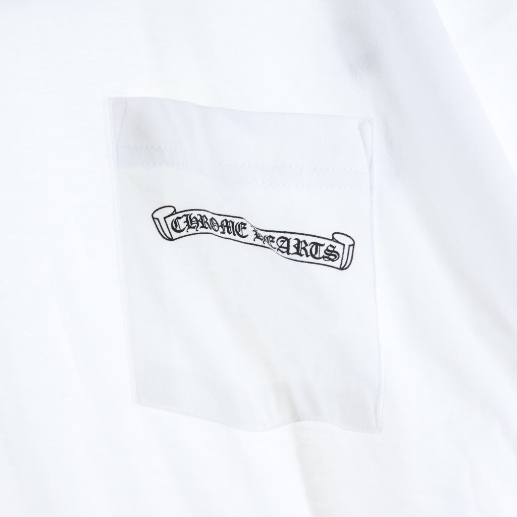 CHROME HEARTS(クロムハーツ) BACK ARCH LOGO SCROLL LABEL USA PRINT TEE バックアーチロゴ スクロールラベル プリント 半袖Tシャツ カットソー ホワイト
