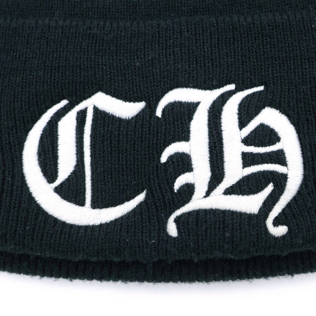 CHROME HEARTS(クロムハーツ) CH Logo Embroidery Acrylic Beanie CHロゴ刺繍ビーニー ニット帽 ブラック