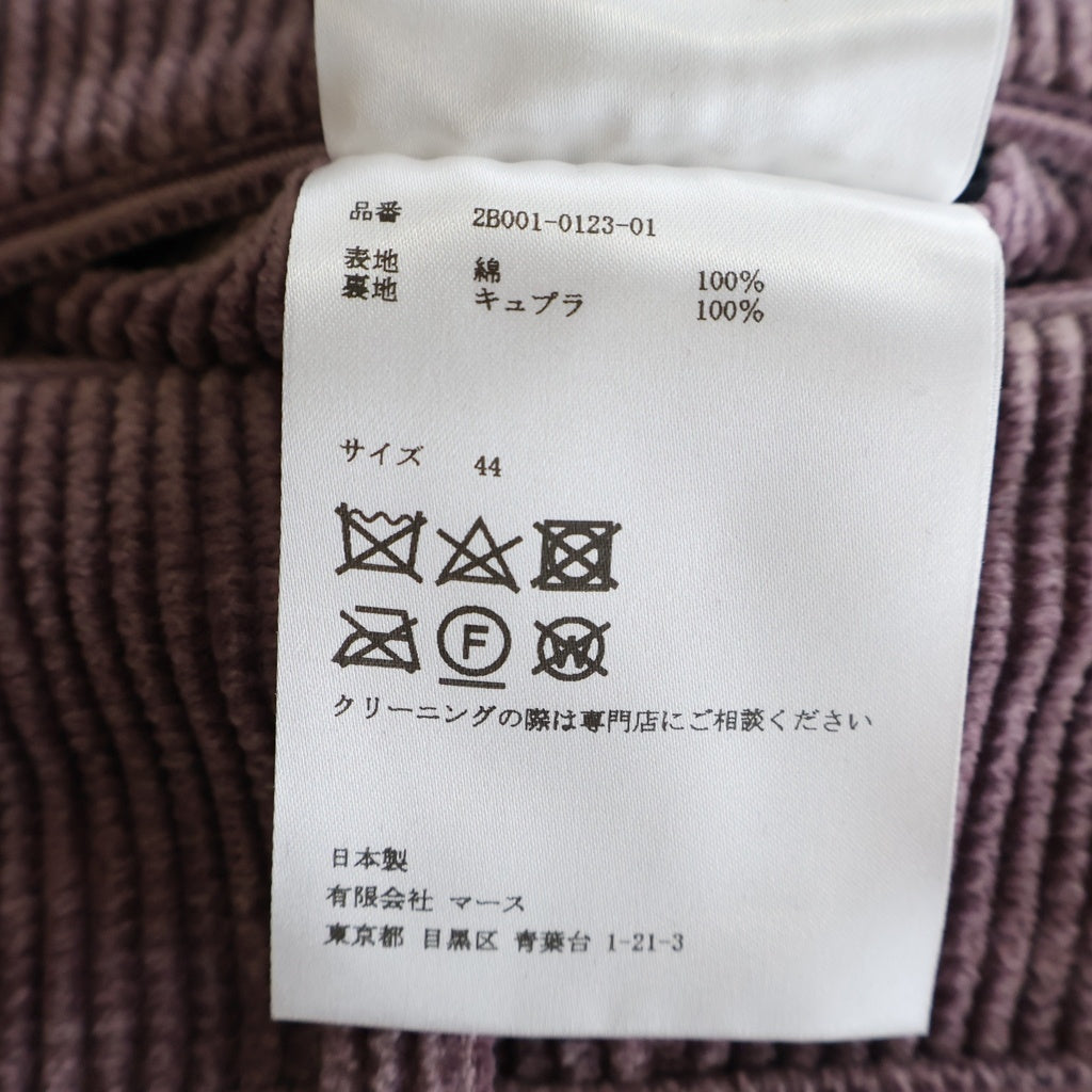 JOHN LAWRENCE SULLIVAN(ジョンローレンスサリバン) Cotton corduroy wide trousers コーデュロイワイドパンツ ピンク 2B001-0123-01