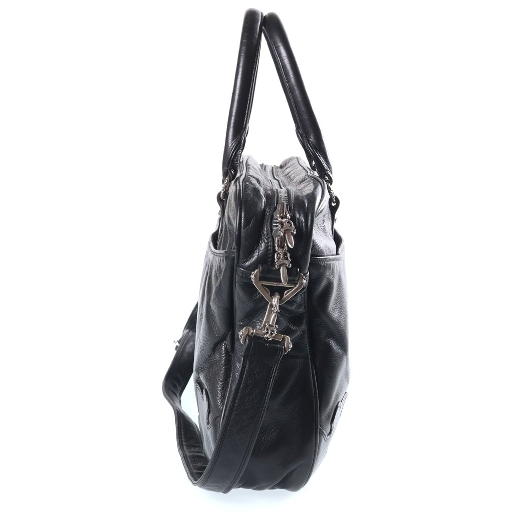 CHROME HEARTS(クロムハーツ) FLERKNEE BRIEFS BAG フレアニー レザーブリーフバッグ ショルダーバッグ ブラック