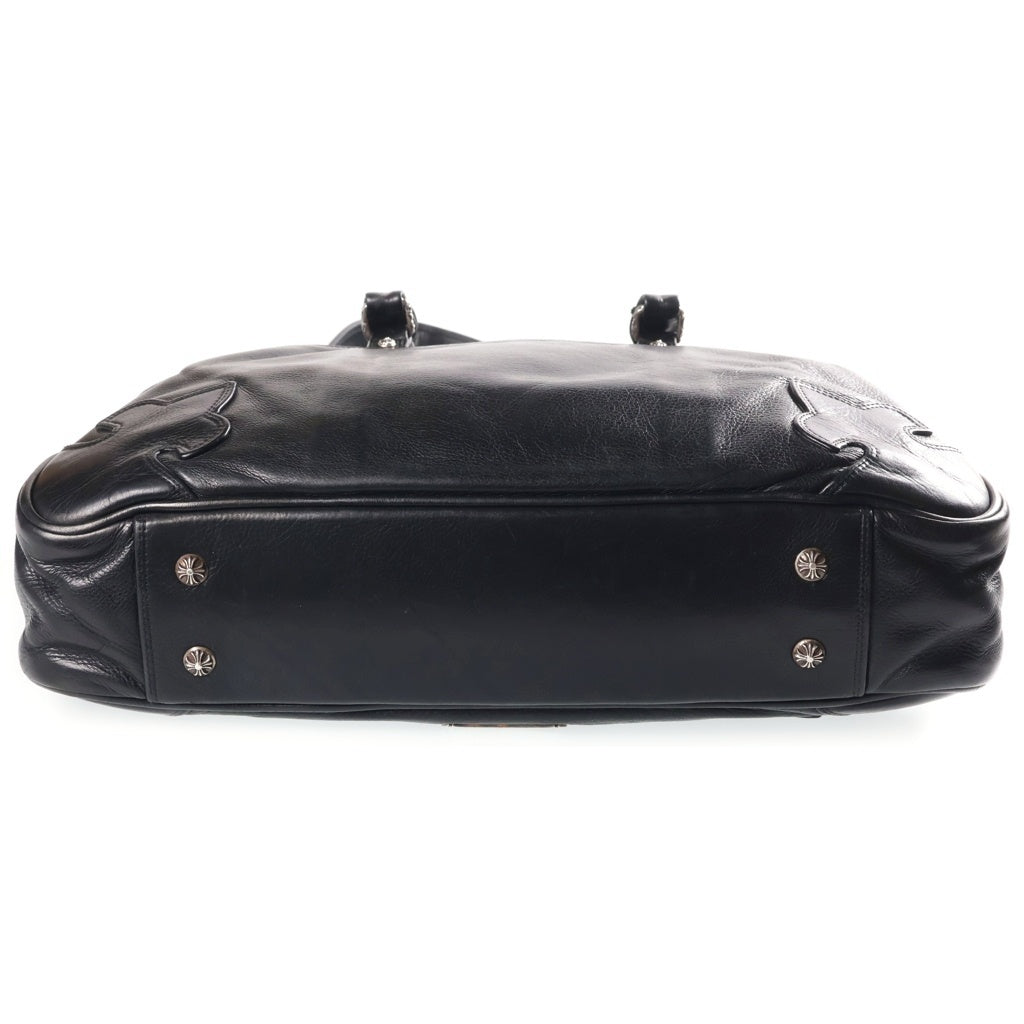 CHROME HEARTS(クロムハーツ) FLERKNEE BRIEFS BAG フレアニー レザーブリーフバッグ ショルダーバッグ ブラック