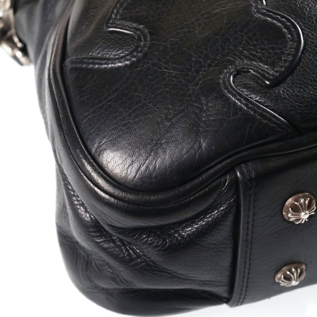 CHROME HEARTS(クロムハーツ) FLERKNEE BRIEFS BAG フレアニー レザーブリーフバッグ ショルダーバッグ ブラック