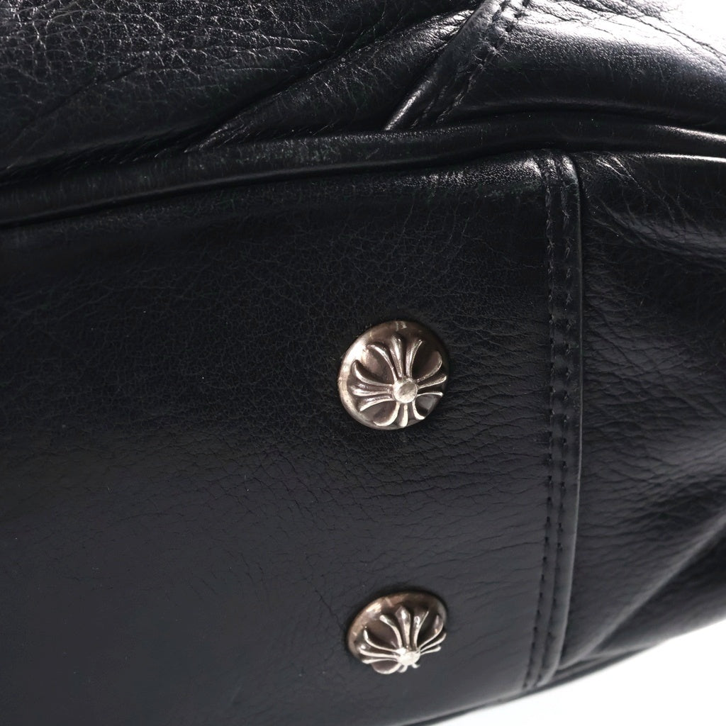 CHROME HEARTS(クロムハーツ) FLERKNEE BRIEFS BAG フレアニー レザーブリーフバッグ ショルダーバッグ ブラック