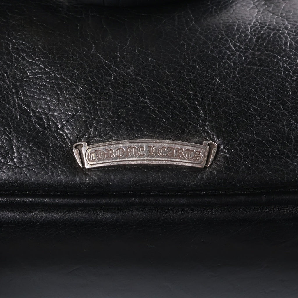 CHROME HEARTS(クロムハーツ) FLERKNEE BRIEFS BAG フレアニー レザーブリーフバッグ ショルダーバッグ ブラック