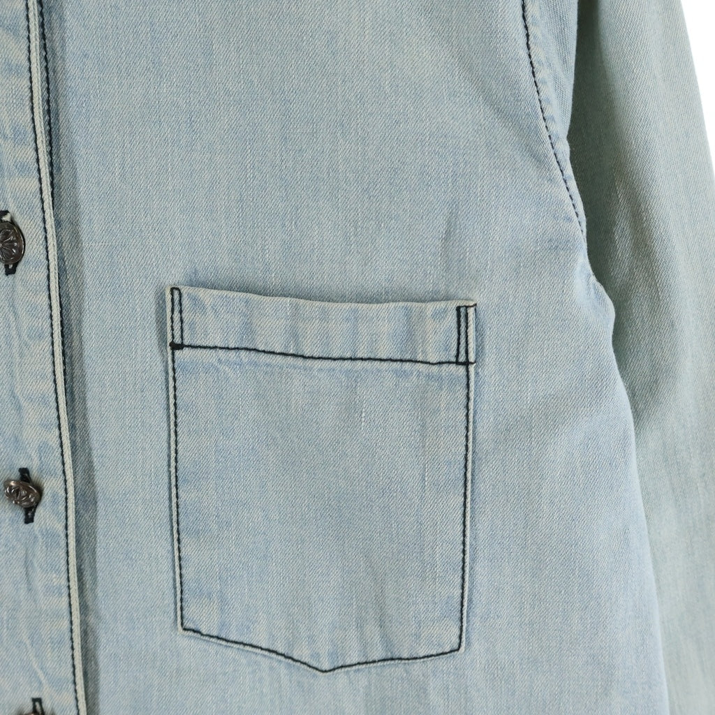 CHROME HEARTS(クロムハーツ) Y NOT DENIM SHIRT Yノット クロスパッチ 長袖デニムシャツ インディゴ