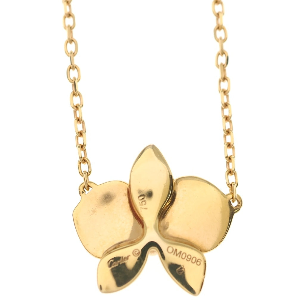Cartier(カルティエ) 18KYG Caresse d'Orchidees par Necklace カレス ドルキデ パル ダイヤモンド ペンダント ネックレス イエローゴールド レディース