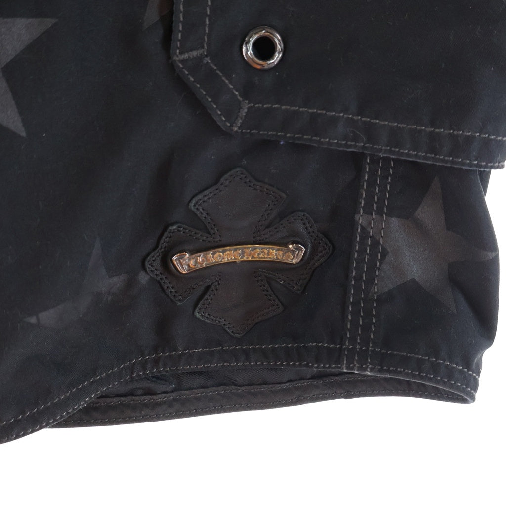 CHROME HEARTS(クロムハーツ) CH CRS SWIM PANTS CHプラス クロスパッチ スター柄 スイムショートパンツ ブラック