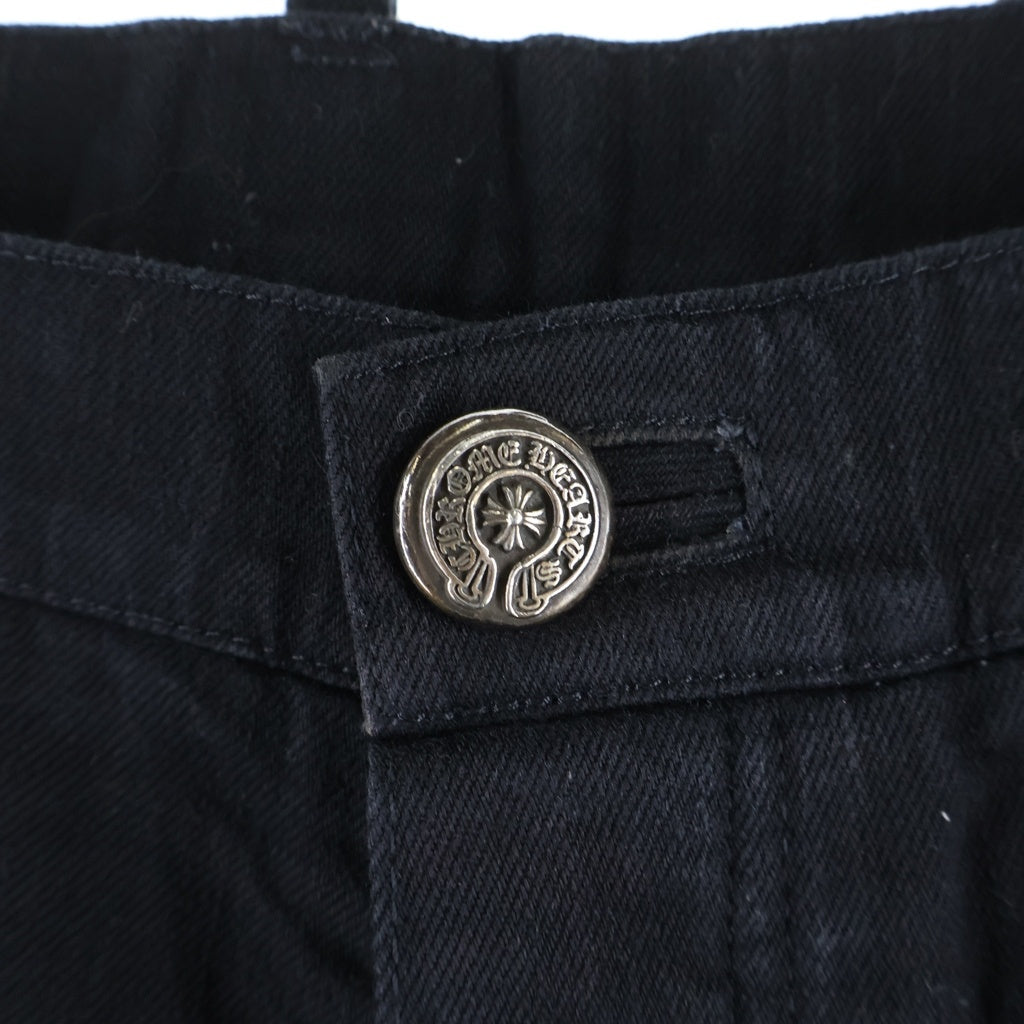 CHROME HEARTS(クロムハーツ) OLD オールド クロスボールボタン フレアニー デニムパンツ ブラック