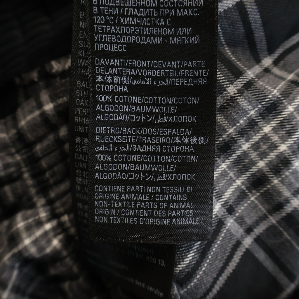 BALENCIAGA(バレンシアガ) Plaid Switched Sweat Long Pants チェック柄 切り替えデザイン ワイド スウェットパンツ ブラック 850729 TTM02