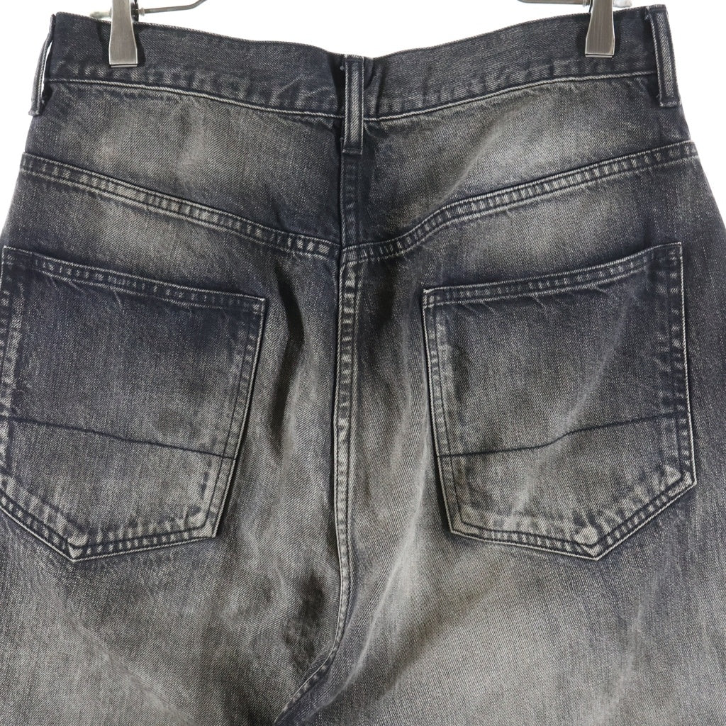 ANCELLM(アンセルム) AGING WIDE 5P DENIM PANTS エイジング ワイド 5ポケット デニム パンツ ブラック ANC-PT77